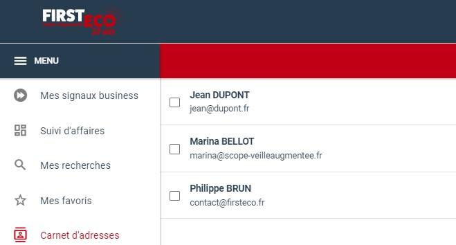 carnet d'adresse